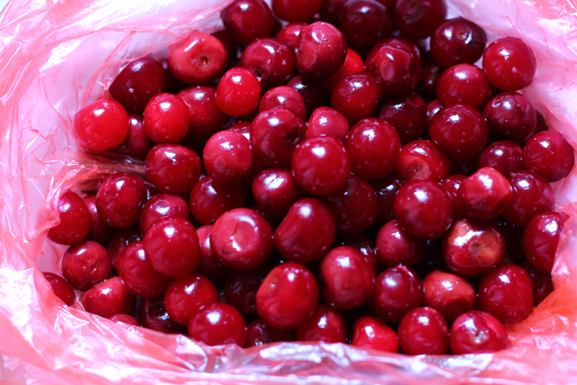 tart cherries in a sac