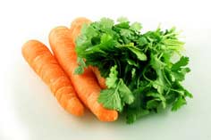 ingredients for parsley carrot juice