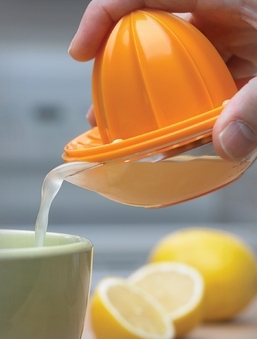 lemon juice from a squeezer