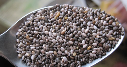 chia-seeds-teaspoon teaspoon of chia seeds